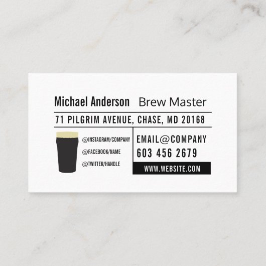 Mokken van Beer Logo | Brouwerij Visitekaartje (Achterkant)