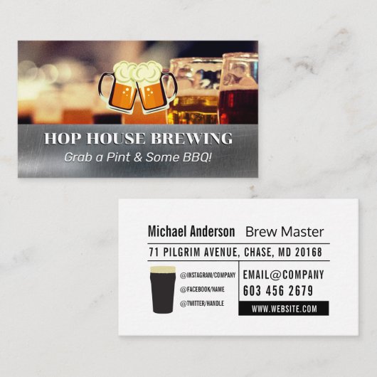 Mokken van Beer Logo | Brouwerij Visitekaartje (Voorkant / Achterkant)