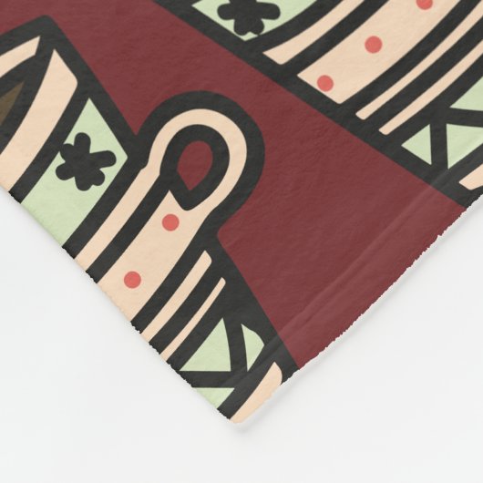 Mokken van Cocoa met Marshmallow Pattern Burgundy Fleece Deken (Hoek)