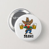 Mokken van Cowboy Holding Beer Ronde Button 5,7 Cm (Voorkant /achterkant)