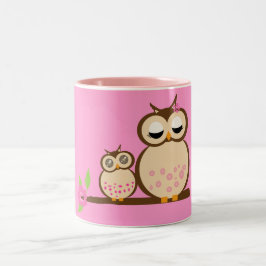 Mokken van Cute mama en baby owl
