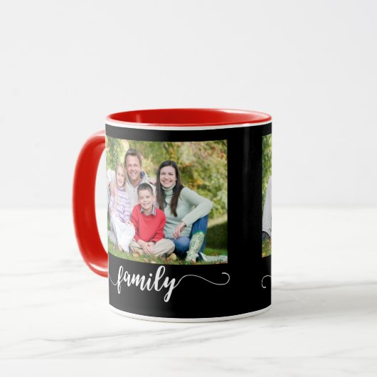 Mokken van familiefamotjabloon foto's (Voorkant links)