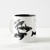 Mokken van orca-walvis en bekers Killer Whale Coff (Voorkant links)