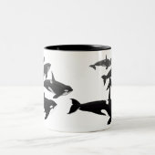 Mokken van orca-walvis en bekers Killer Whale Coff (Center)