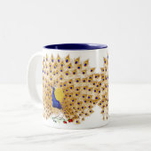 Mokken van peracock en Rozen (Voorkant links)