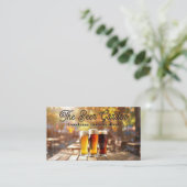 Mokken van schuimbier | restaurant in de buitenluc visitekaartje (Staand voorkant)