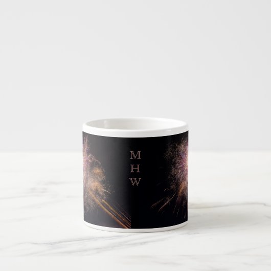 Mokken voor aangepaste Fireworks-monogram (Voorkant)