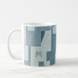 mokken voor aangepaste monogram "Blue Concrete"