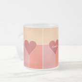 Mokken voor aangepaste monogram hartpatroon (Voorkant links)