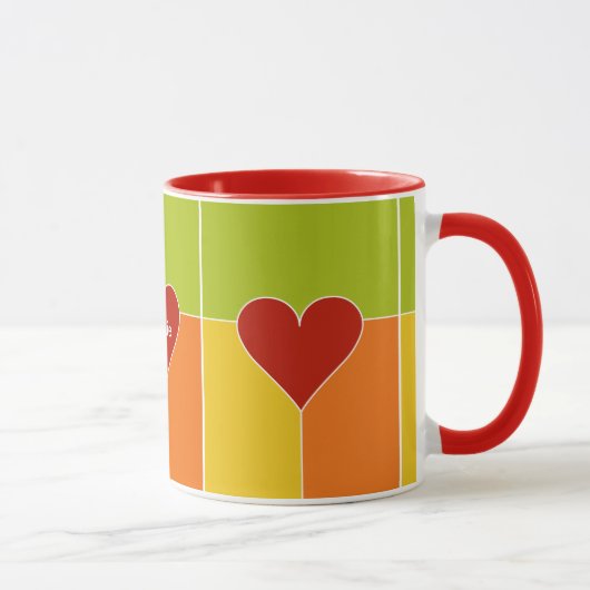 Mokken voor aangepaste monogram hartpatroon (Rechts)