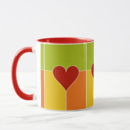 Mokken voor aangepaste monogram hartpatroon