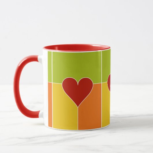 Mokken voor aangepaste monogram hartpatroon (Links)