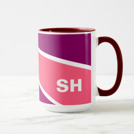 Mokken voor aangepaste monogram kleurrijke stralen