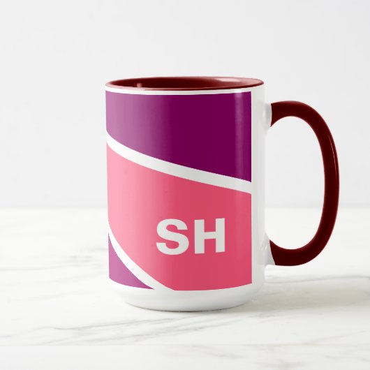 Mokken voor aangepaste monogram kleurrijke stralen (Rechts)