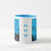 Mokken voor aangepaste monogram muziekillustratie (Midden)