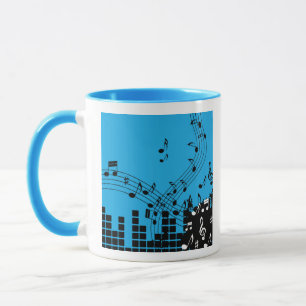 Mokken voor aangepaste monogram muziekillustratie
