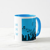 Mokken voor aangepaste monogram muziekillustratie (Voorkant rechts)