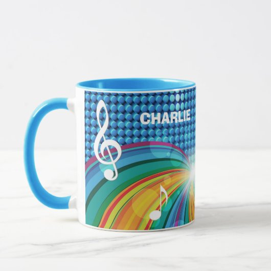 Mokken voor aangepaste monogram muziekillustratie (Links)