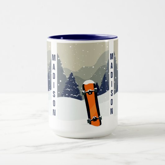 Mokken voor de aangepaste wintersnowboardnaam (Midden)