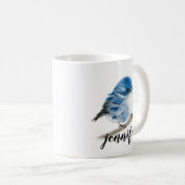 Mokken voor gepersonaliseerde blauw-warbler-vogels (Voorkant rechts)