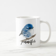 Mokken voor gepersonaliseerde blauw-warbler-vogels