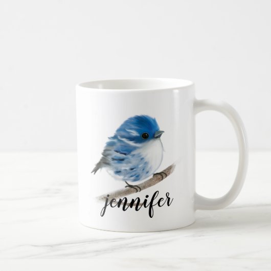 Mokken voor gepersonaliseerde blauw-warbler-vogels (Rechts)