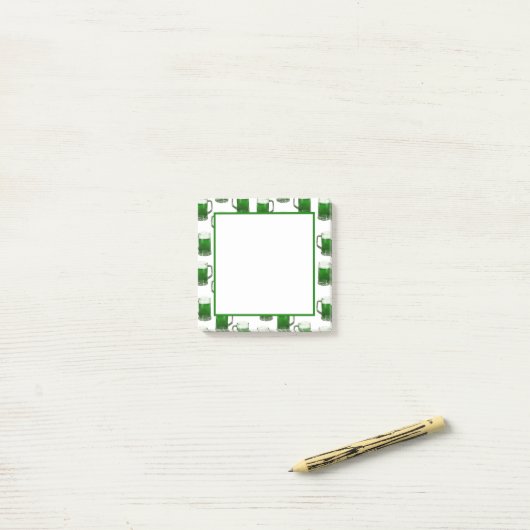 Mokken voor groene bier - Witte noten Post-it® Notes (Op bureau)