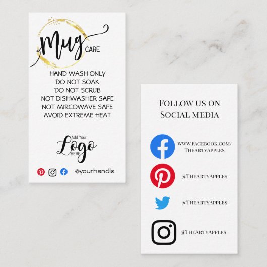 mokken voor kleine bedrijfskaarten voor decoders v visitekaartje (Voorkant / Achterkant)