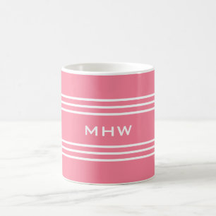 Mokken voor roze stripes aangepast monogram
