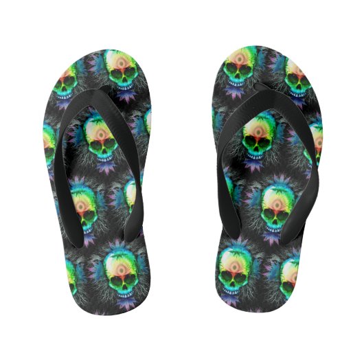 Mokken voor schedelpsychedelic Trippy Explosion Kinder Teenslippers (Voetbed)