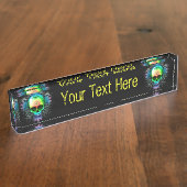 Mokken voor schedelpsychedelic Trippy Explosion Naambordje (Zijkant)