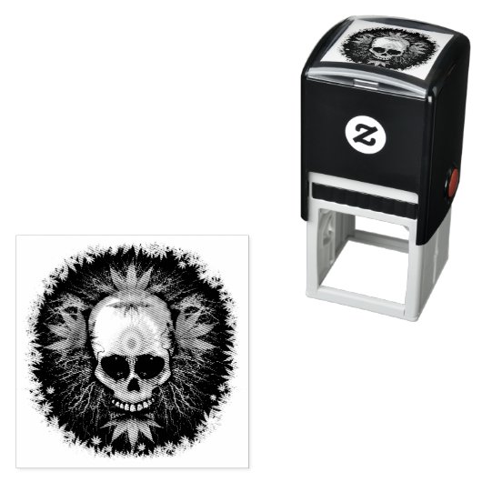 Mokken voor schedelpsychedelic Trippy Explosion Zelfinktende Stempel (In situ)