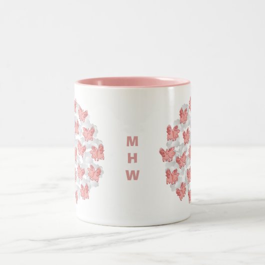 Mokken voor vliegende varkens aangepast monogram (Center)