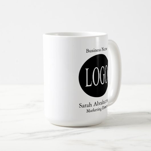 Mokken voor zwarte en witte aangepaste Logo Koffie (Voorkant rechts)