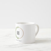 Mokken: Witte Elegantie met Groen & Zwart Espresso Kop (Voorkant rechts)