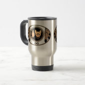 Mokken Wolf Native Art Travel Mugs (Voorkant links)