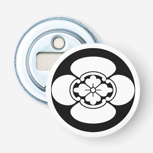Mokko in rijstkoek button flesopener (Voorkant)