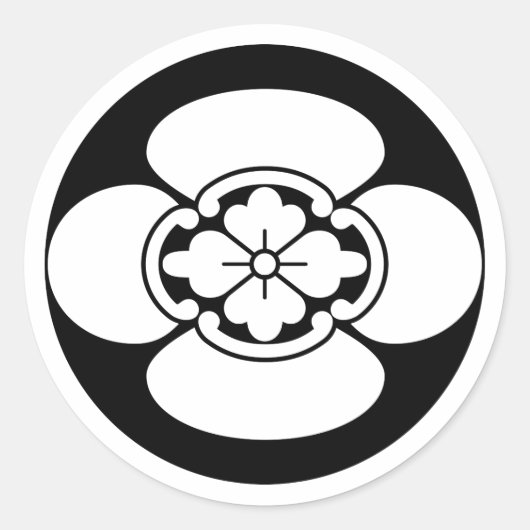 Mokko in rijstkoek ronde sticker (Voorkant)