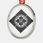 Mokko in ruitvorm metalen ornament (Links)