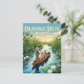 Mokoro Delta Reis Botswana Briefkaart (Staand voorkant)