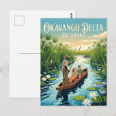 Mokoro Delta Reis Botswana Briefkaart (Voorkant / Achterkant)