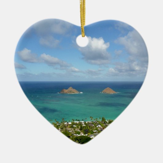 Moks voor de kust van Lanikai Keramisch Ornament (Voorkant)