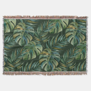 Moku-eiland Hawaiaanse Aquarel Monstera- Groen Deken