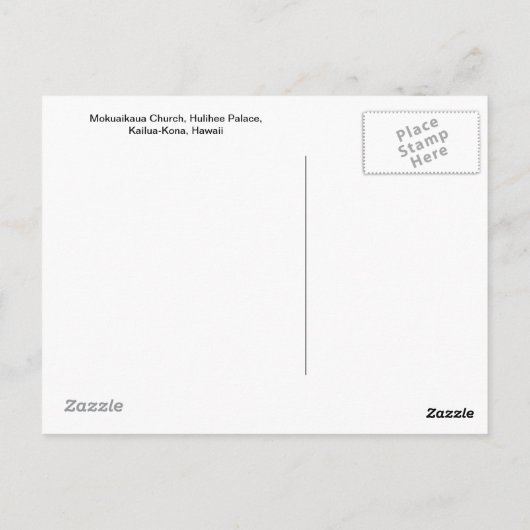 Mokuaikaua Church, Hulihee Palace, Kailua-Kona, Briefkaart (Achterkant)
