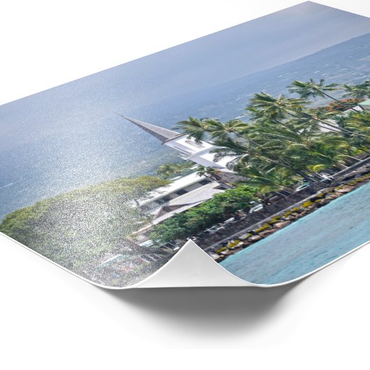 Mokuaikaua kerk, Hulihee paleis, Kailua-Kona, HI Foto Afdruk (Hoek)