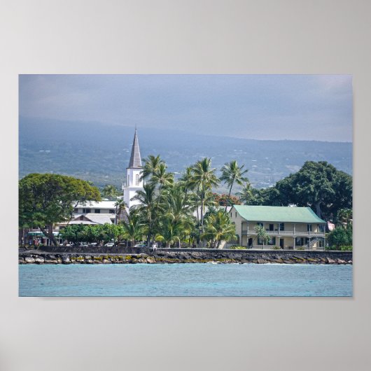 Mokuaikaua kerk, Hulihee paleis, Kailua-Kona, HI Poster (Voorkant)