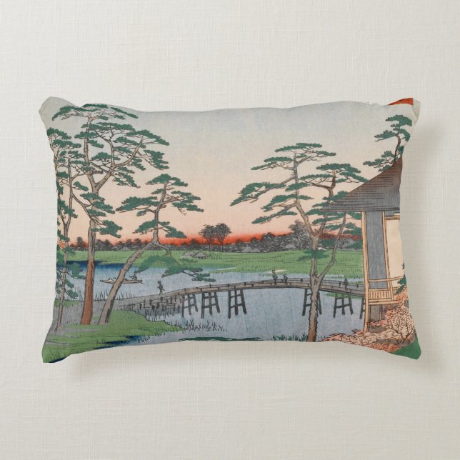 Mokuboji Temple  Ukiyo-e Japanse kunst Accent Kussen (Voorkant)