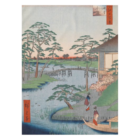 Mokuboji Temple  Ukiyo-e Japanse kunst Tafelkleed (Voorkant)