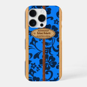 Mokuleia Hawaiaans namaak houten monogram surfplan iPhone 16 Pro Hoesje