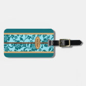 Mokuleia Hawaiian Faux Wood Monogram Surfboard Bagagelabel (Voorkant horizontaal)